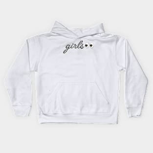 girls with eye emoji Kids Hoodie